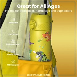 ION8 - Paslanmaz Çelik İnce Suluk - Ejderhalar - 600 Ml - Sızdırmaz