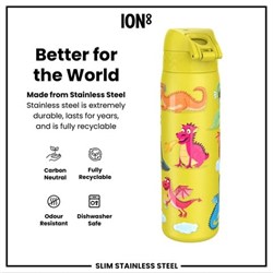 ION8 - Paslanmaz Çelik İnce Suluk - Ejderhalar - 600 Ml - Sızdırmaz