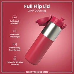 ION8 - Paslanmaz Çelik İnce Suluk - Fuşya - 600 Ml - Sızdırmaz