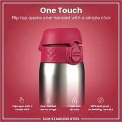 ION8 - Paslanmaz Çelik İnce Suluk - Fuşya - 600 Ml - Sızdırmaz