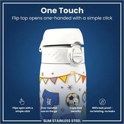 ION8 - Paslanmaz Çelik İnce Suluk - Futbol - 600 Ml - Sızdırmaz