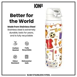 ION8 - Paslanmaz Çelik İnce Suluk - Futbol - 600 Ml - Sızdırmaz