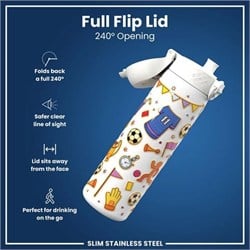 ION8 - Paslanmaz Çelik İnce Suluk - Futbol - 600 Ml - Sızdırmaz