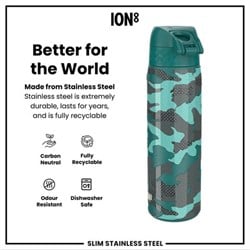 ION8 - Paslanmaz Çelik İnce Suluk - Kamuflaj - 600 Ml - Sızdırmaz