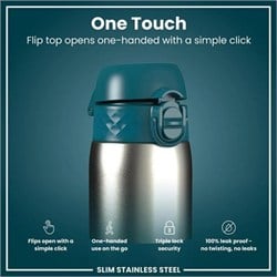 ION8 - Paslanmaz Çelik İnce Suluk - Koyu Turkuaz - 600 Ml - Sızdırmaz
