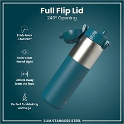 ION8 - Paslanmaz Çelik İnce Suluk - Koyu Turkuaz - 600 Ml - Sızdırmaz