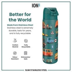 ION8 - Paslanmaz Çelik İnce Suluk - Otomobiller - 600 Ml - Sızdırmaz