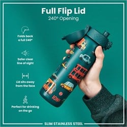 ION8 - Paslanmaz Çelik İnce Suluk - Otomobiller - 600 Ml - Sızdırmaz