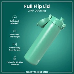 ION8 - Paslanmaz Çelik İnce Suluk - Turkuaz - 600 Ml - Sızdırmaz