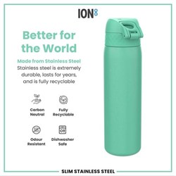 ION8 - Paslanmaz Çelik İnce Suluk - Turkuaz - 600 Ml - Sızdırmaz