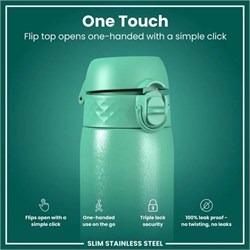 ION8 - Paslanmaz Çelik İnce Suluk - Turkuaz - 600 Ml - Sızdırmaz