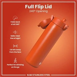 ION8 - Paslanmaz Çelik İnce Suluk - Turuncu - 600 Ml - Sızdırmaz