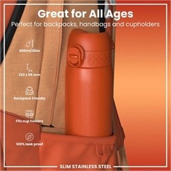 ION8 - Paslanmaz Çelik İnce Suluk - Turuncu - 600 Ml - Sızdırmaz