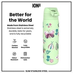 ION8 - Paslanmaz Çelik İnce Suluk - Vahşi Kelebek - 600 Ml - Sızdırmaz