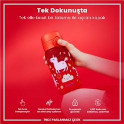 Ion8 - Çocuk Suluk - Kırmızı Unicorn - 350 Ml - Sızdırmaz - BPA İçermeyen