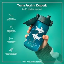 ION8 - Çocuk Suluk - Köpekbalığı - 350 Ml - Sızdırmaz - BPA İçermeyen