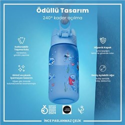 ION8 - Çocuk Suluk - Mavi Köpekbalığı - 350 Ml - Sızdırmaz - BPA İçermeyen