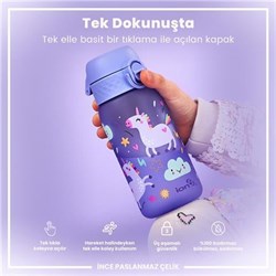 Ion8 - Çocuk Suluk - Mor Unicorn - 350 Ml - Sızdırmaz - BPA İçermeyen
