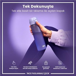 Ion8 - İnce Suluk - Açık Mor - 500 Ml - Sızdırmaz - BPA İçermeyen