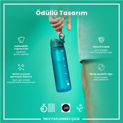 Ion8 - İnce Suluk - Deniz Mavisi - 500 Ml - Sızdırmaz - BPA İçermeyen