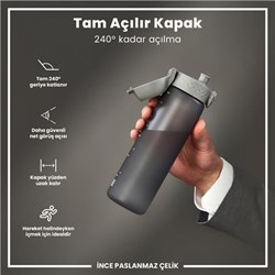 Ion8 - İnce Suluk - Gri - 500 Ml - Sızdırmaz - BPA İçermeyen