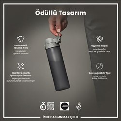 Ion8 - İnce Suluk - Gri - 500 Ml - Sızdırmaz - BPA İçermeyen