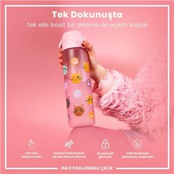 Ion8 - İnce Suluk - Kediler - 500 Ml - Sızdırmaz - BPA İçermeyen