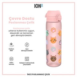 Ion8 - İnce Suluk - Kediler - 500 Ml - Sızdırmaz - BPA İçermeyen