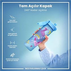 Ion8 - İnce Suluk - Mavi Unicorn - 500 Ml - Sızdırmaz - BPA İçermeyen