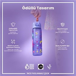 Ion8 - İnce Suluk - Mor Unicorn - 500 Ml - Sızdırmaz - BPA İçermeyen