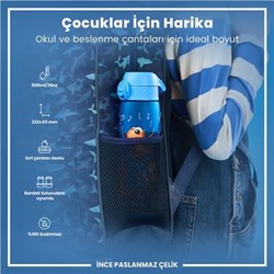 Ion8 - İnce Suluk - Şarkıcı Dino - 500 Ml - Sızdırmaz - BPA İçermeyen