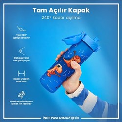 Ion8 - İnce Suluk - Şarkıcı Dino - 500 Ml - Sızdırmaz - BPA İçermeyen