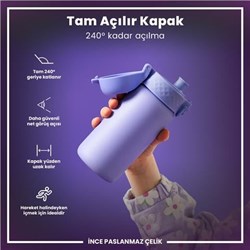 Ion8 - Paslanmaz Çelik Çocuk Suluk - Açık Mor - 400 Ml - Sızdırmaz