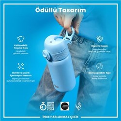 Ion8 - Paslanmaz Çelik Çocuk Suluk - Alaska Mavisi - 400 Ml - Sızdırmaz