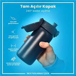 Ion8 - Paslanmaz Çelik Çocuk Suluk - Koyu Lavicert - 400 Ml - Sızdırmaz
