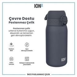 Ion8 - Paslanmaz Çelik Çocuk Suluk - Koyu Lavicert - 400 Ml - Sızdırmaz