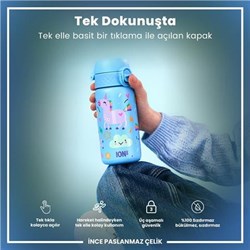 Ion8 - Paslanmaz Çelik Çocuk Suluk - Mavi Unicorn - 400 Ml - Sızdırmaz