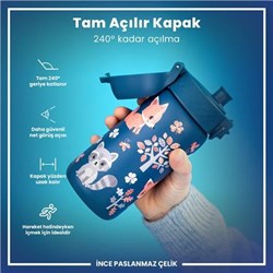 Ion8 - Paslanmaz Çelik Çocuk Suluk - Orman Hayvanları - 400 Ml - Sızdırmaz
