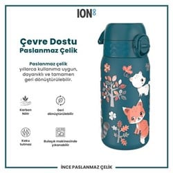 Ion8 - Paslanmaz Çelik Çocuk Suluk - Orman Hayvanları - 400 Ml - Sızdırmaz