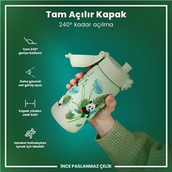 Ion8 - Paslanmaz Çelik Çocuk Suluk - Panda - 400 Ml - Sızdırmaz