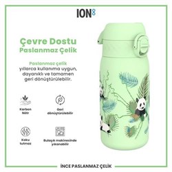 Ion8 - Paslanmaz Çelik Çocuk Suluk - Panda - 400 Ml - Sızdırmaz