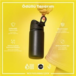 Ion8 - Paslanmaz Çelik Çocuk Suluk - Siyah - 400 Ml - Sızdırmaz