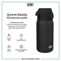 Ion8 - Paslanmaz Çelik Çocuk Suluk - Siyah - 400 Ml - Sızdırmaz