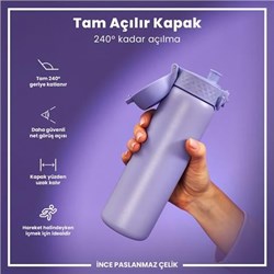 Ion8 - Paslanmaz Çelik İnce Suluk - Açık Mor - 600 Ml - Sızdırmaz