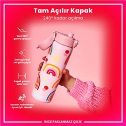 Ion8 - Paslanmaz Çelik İnce Suluk - Gökkuşağı - 600 Ml - Sızdırmaz