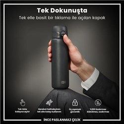 Ion8 - Paslanmaz Çelik İnce Suluk - Gri - 600 Ml - Sızdırmaz
