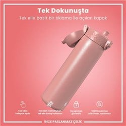 ION8 - Paslanmaz Çelik İnce Suluk - Gül Pembe - 600 Ml - Sızdırmaz