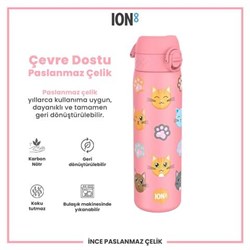 Ion8 - Paslanmaz Çelik İnce Suluk - Kediler - 600 Ml - Sızdırmaz