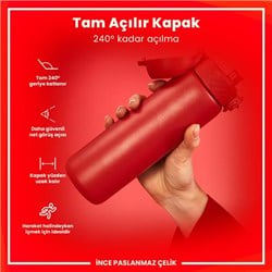ION8 - Paslanmaz Çelik İnce Suluk - Kırmızı - 600 Ml - Sızdırmaz