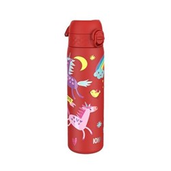 Ion8 - Paslanmaz Çelik İnce Suluk - Kırmızı Unicorn - 600 Ml - Sızdırmaz